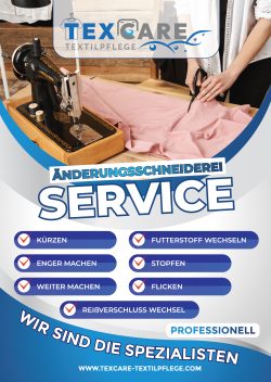 Textilpflege, Textile care, Reinigung, Änderungsschneiderei, Kürzen Hose, Enger machen, Weiter machen, Futterstoff wechseln, Stopfen, Flicken, Reißverschluss wechsel , Textilreinigung, Wäscherei, Mangelservice, Bügelservice, Hemd Service